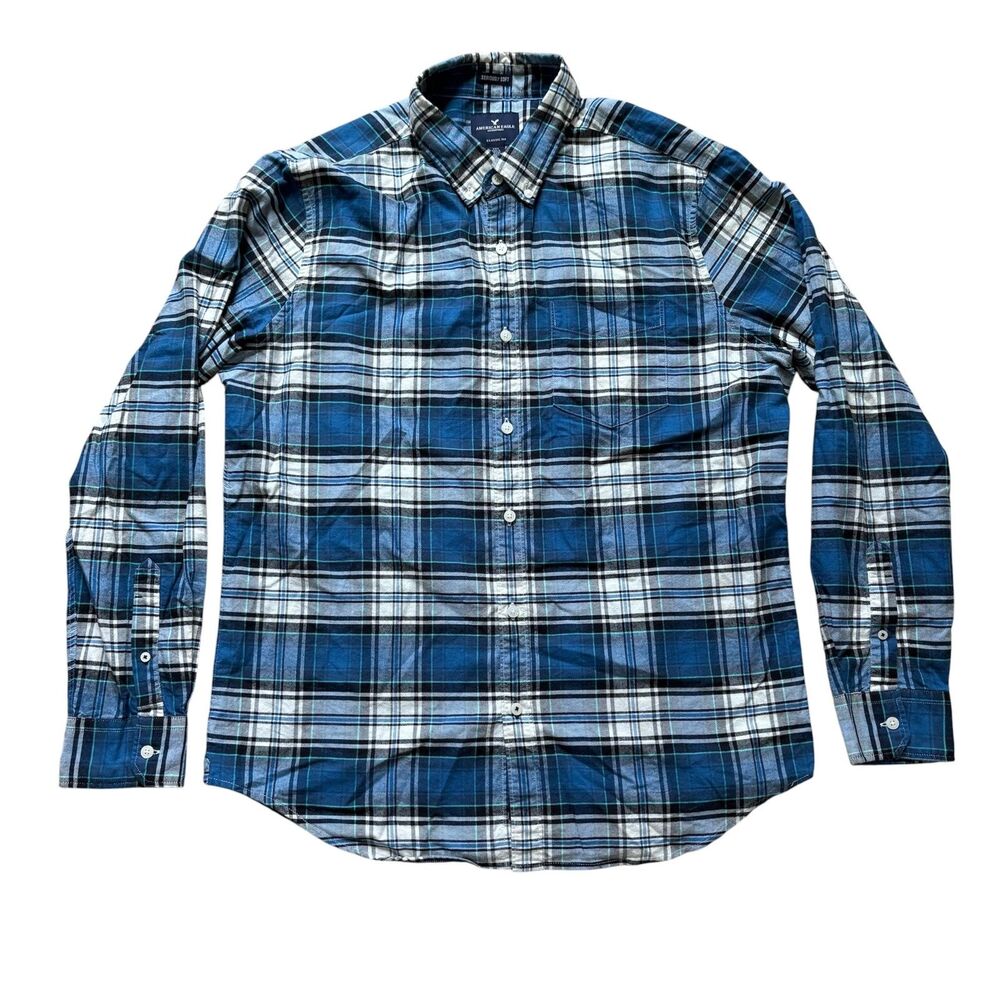American Eagle Outfitters Shirt Mens Large Plaid Button Down Classic Fit